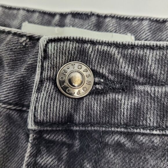 TOPSHOP Moto black mini skirt lace up goth raw hem distressed 8 - Picture 6 of 9